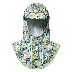 Fudoon - Sudadera con capucha impermeable de flores | Azul