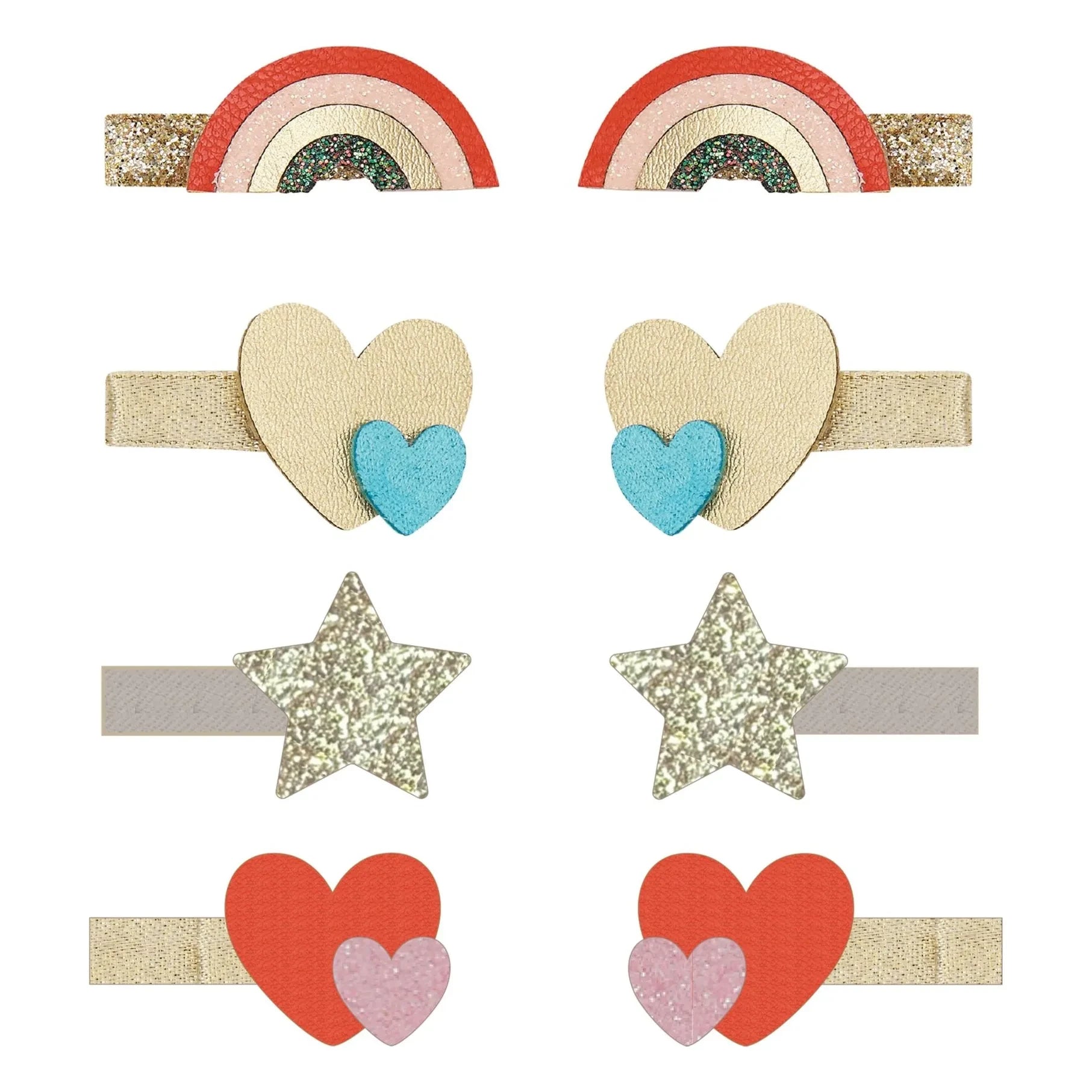 Mimi & Lula - Set de 8 pinzas para el pelo Mini Rainbow | Dorado
