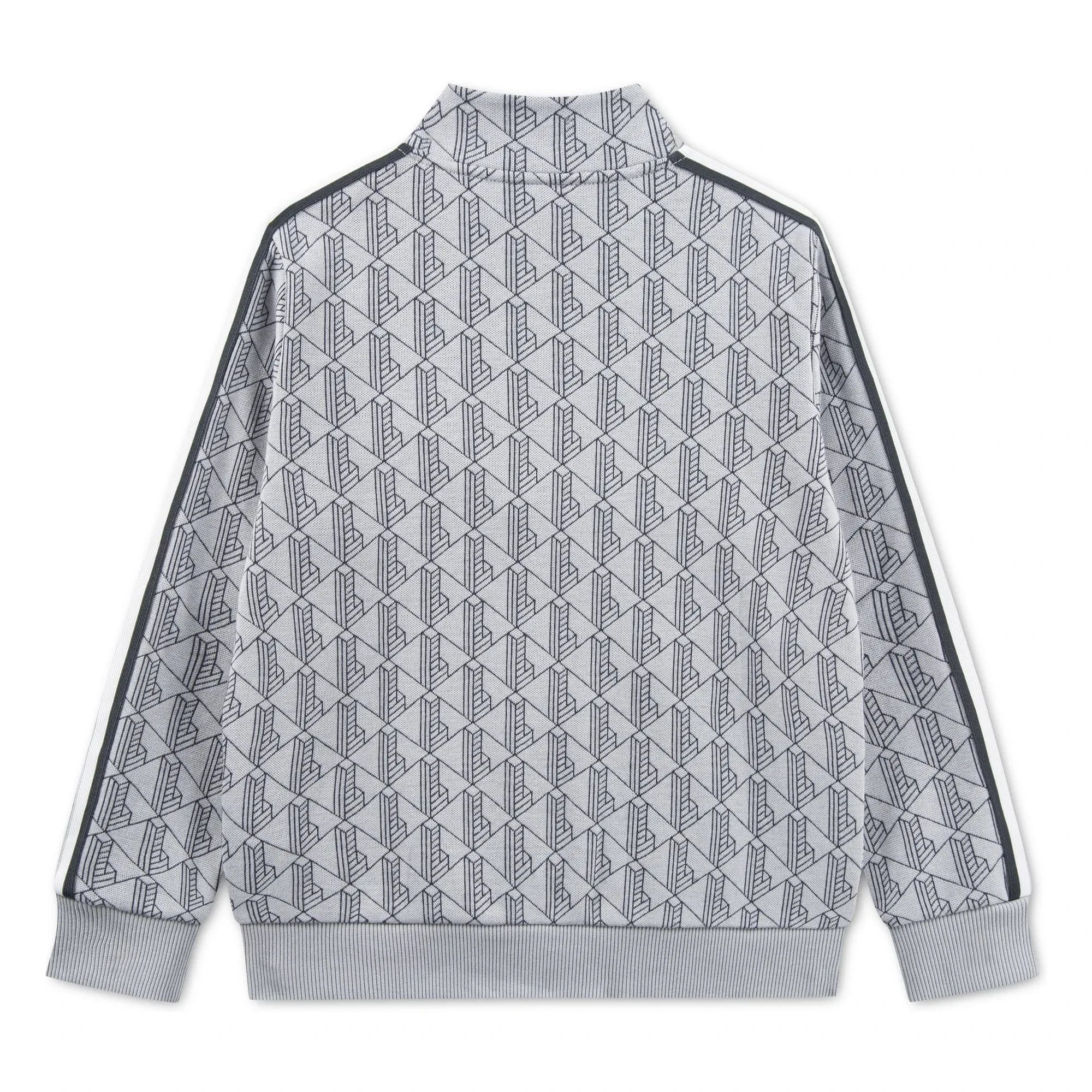 Lacoste - Sudadera con cremallera y monograma de algodón orgánico | Gris claro