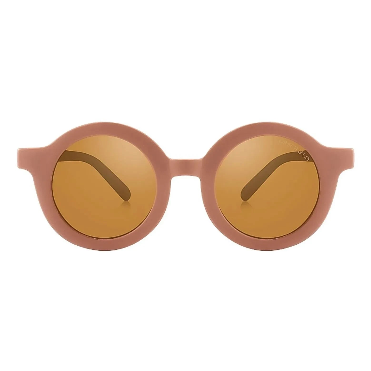 Grech & Co - Gafas de sol orgánicas polarizadas redondas originales | Rosa Polvo