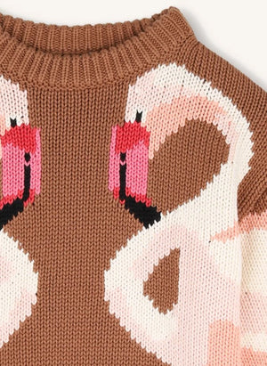 Chloé - Flamants Roses Jersey de algodón orgánico | Caramelo