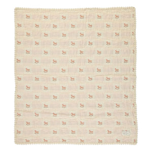 Bebe Organic - Manta de algodón orgánico Caballo balancín | Rosa empolvado
