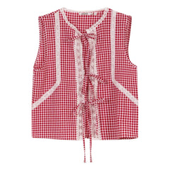 Indee - Top Nudos Vegas Vichy | Rojo