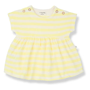 1+ in the family - Vestido Macedonia de toalla a rayas | Amarillo claro