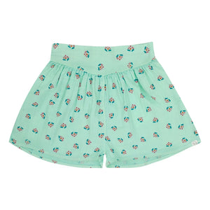 Jenest - Pantalones Cortos de Verano de Algodón Orgánico con Estampado Floral | Turquesa
