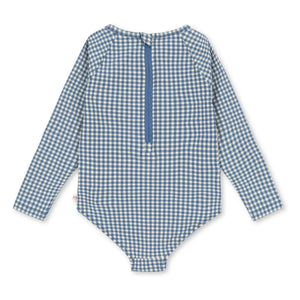 Konges Sløjd - Traje de Baño Manga Larga Fresia Carreaux Fibras Recicladas | Azul