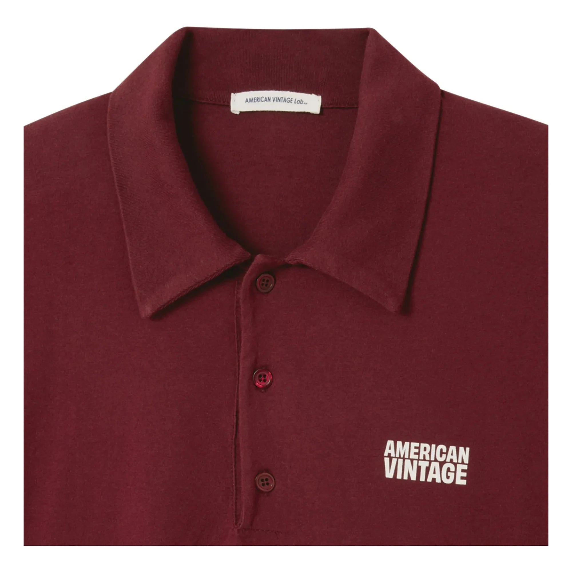 American Vintage - Camiseta Polo Ancha | Burdeos