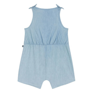 Petit Bateau - Peto de chambray azul con lazo