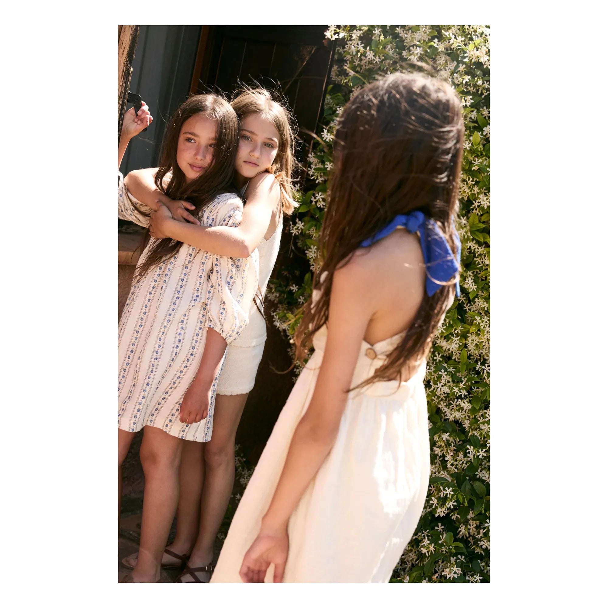 birinit - Vestido de algodón orgánico floral Sariñena | Blanco roto