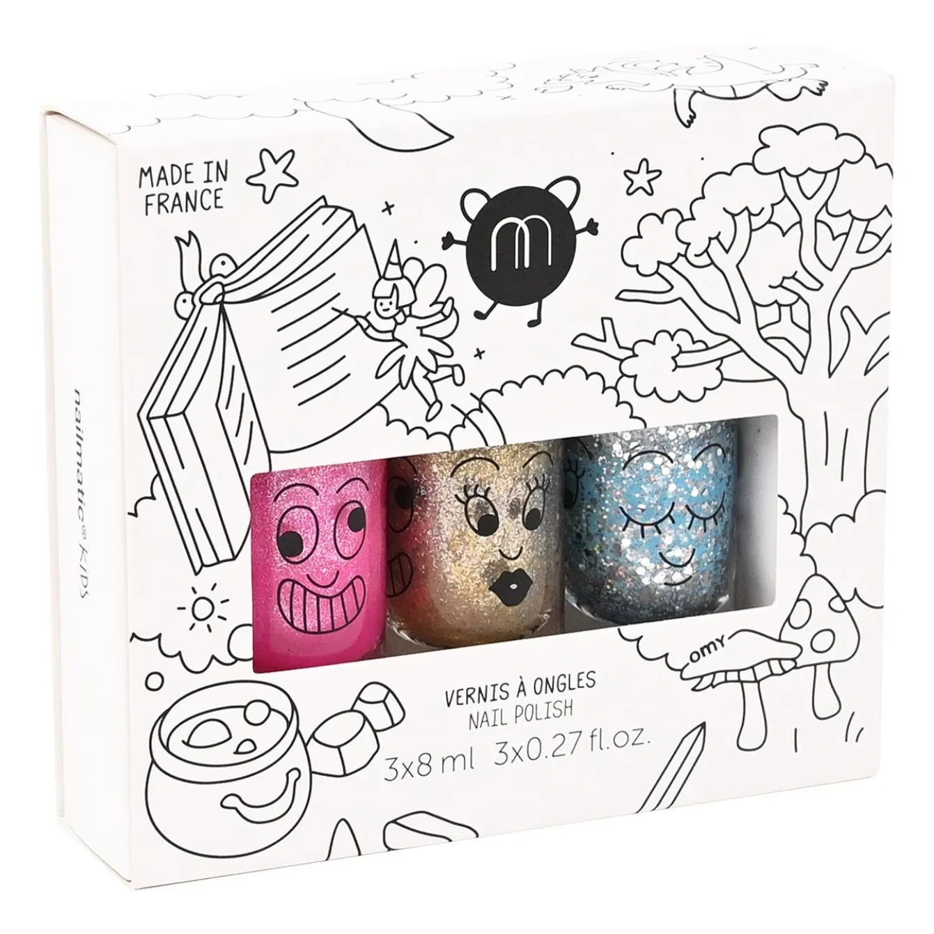 Nailmatic Kids - Trío de esmaltes de uñas Féerique | Rosa