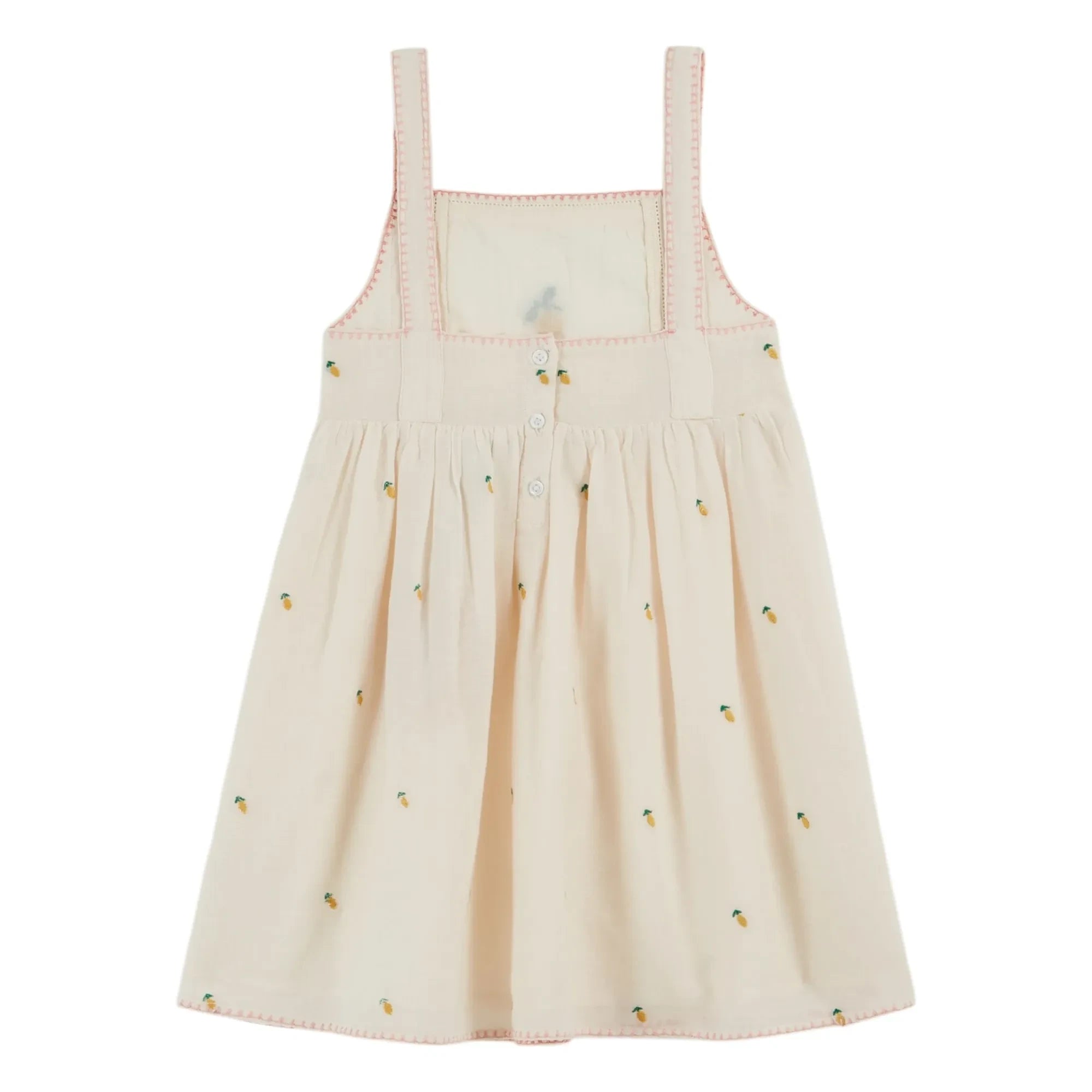 Emile et Ida - Vestido con bordado de limón | Crema