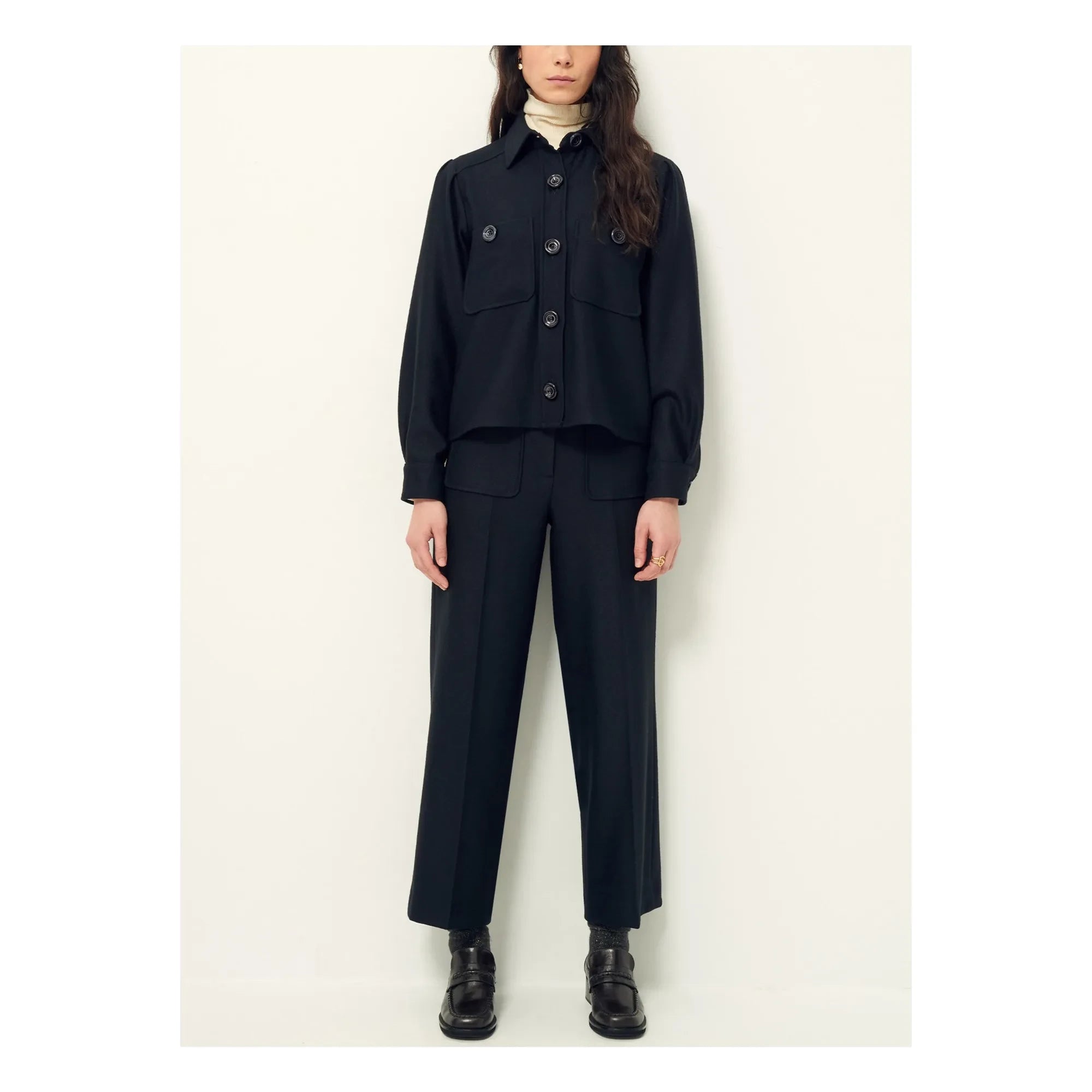 Sessùn - Pantalones de fibra reciclada Alberwool | Negro