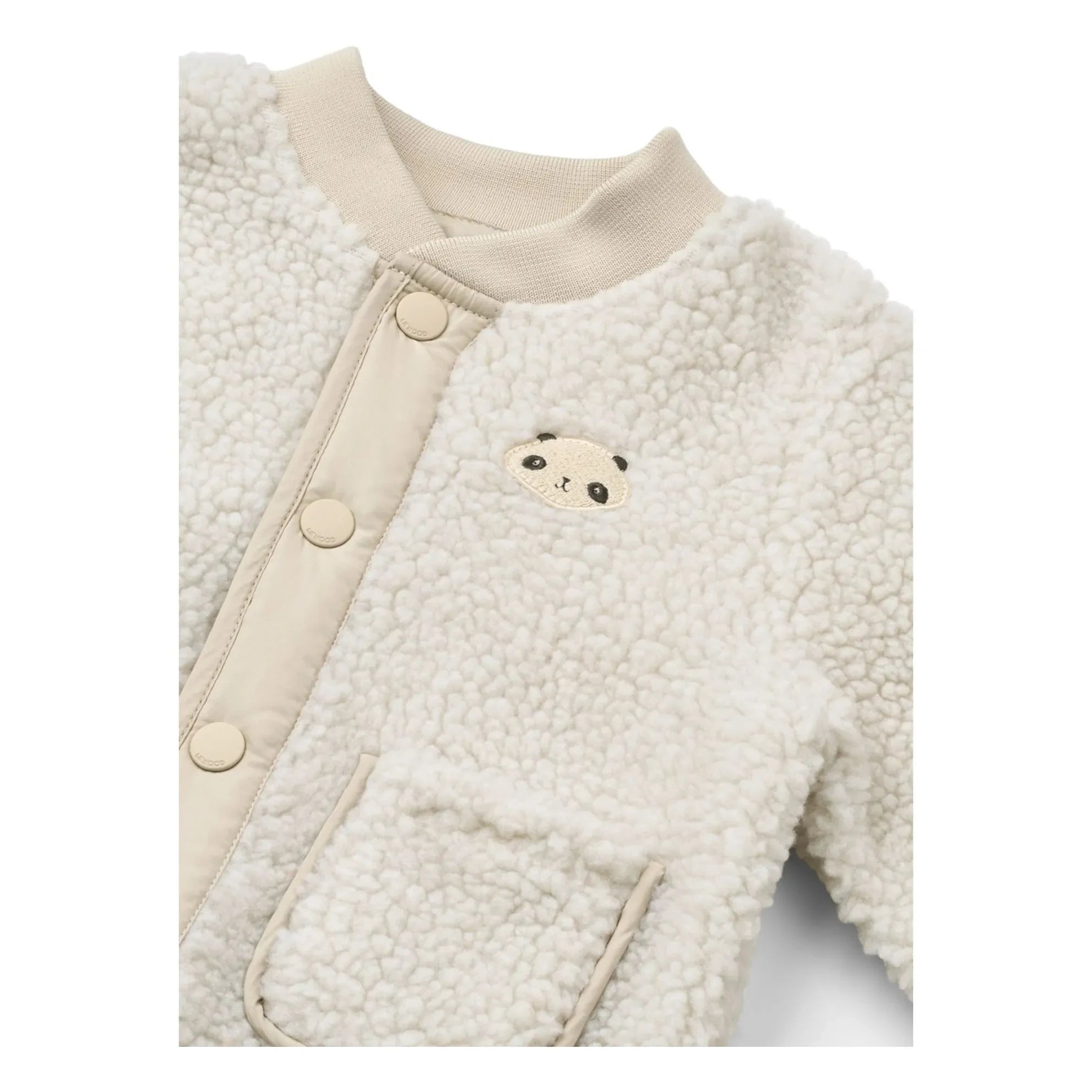 Liewood - Chaqueta Sherpa de Fibra Reciclada Lora Panda | Crudo