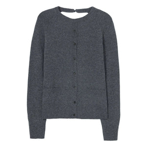 Cordera - Suéter halter de lana merino gris