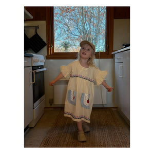 SISSEL EDELBO - Vestido de algodón orgánico Ohio - Colección infantil | Amarillo claro