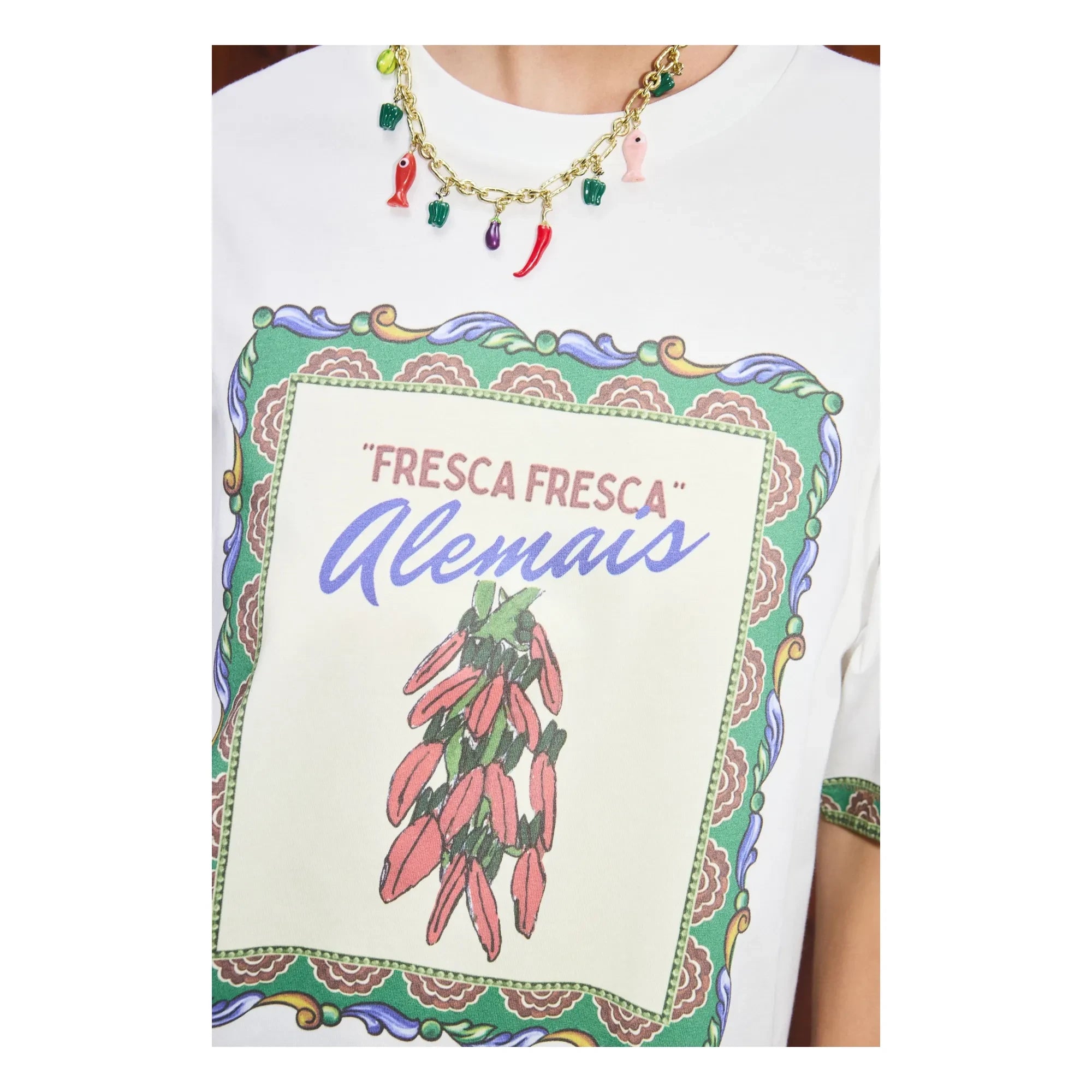Alémais - Camiseta de algodón orgánico Katerina Chilli | Crema