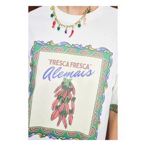 Alémais - Camiseta de algodón orgánico Katerina Chilli | Crema