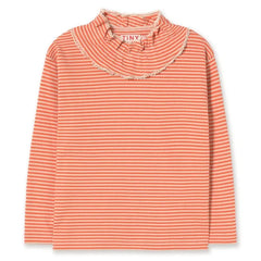 Tinycottons - Camiseta de algodón orgánico acanalada a rayas | Roja