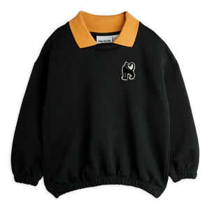 Mini Rodini - Sudadera con cuello pantera de algodón orgánico | Negro