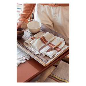 Libeco - Mantel de mesa a rayas | Rojo teja