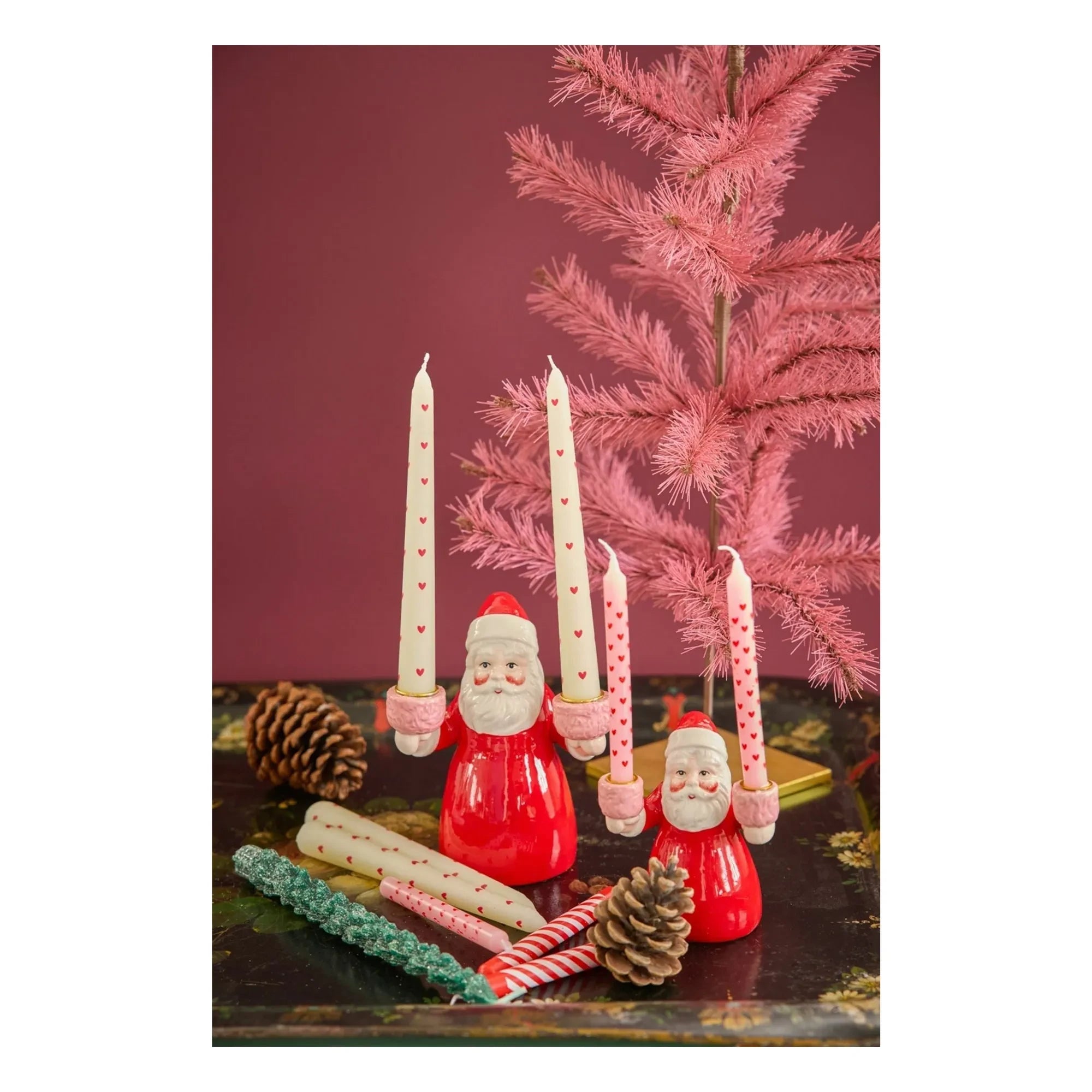 Rice - Velas de corazón - Juego de 2 | Rosa