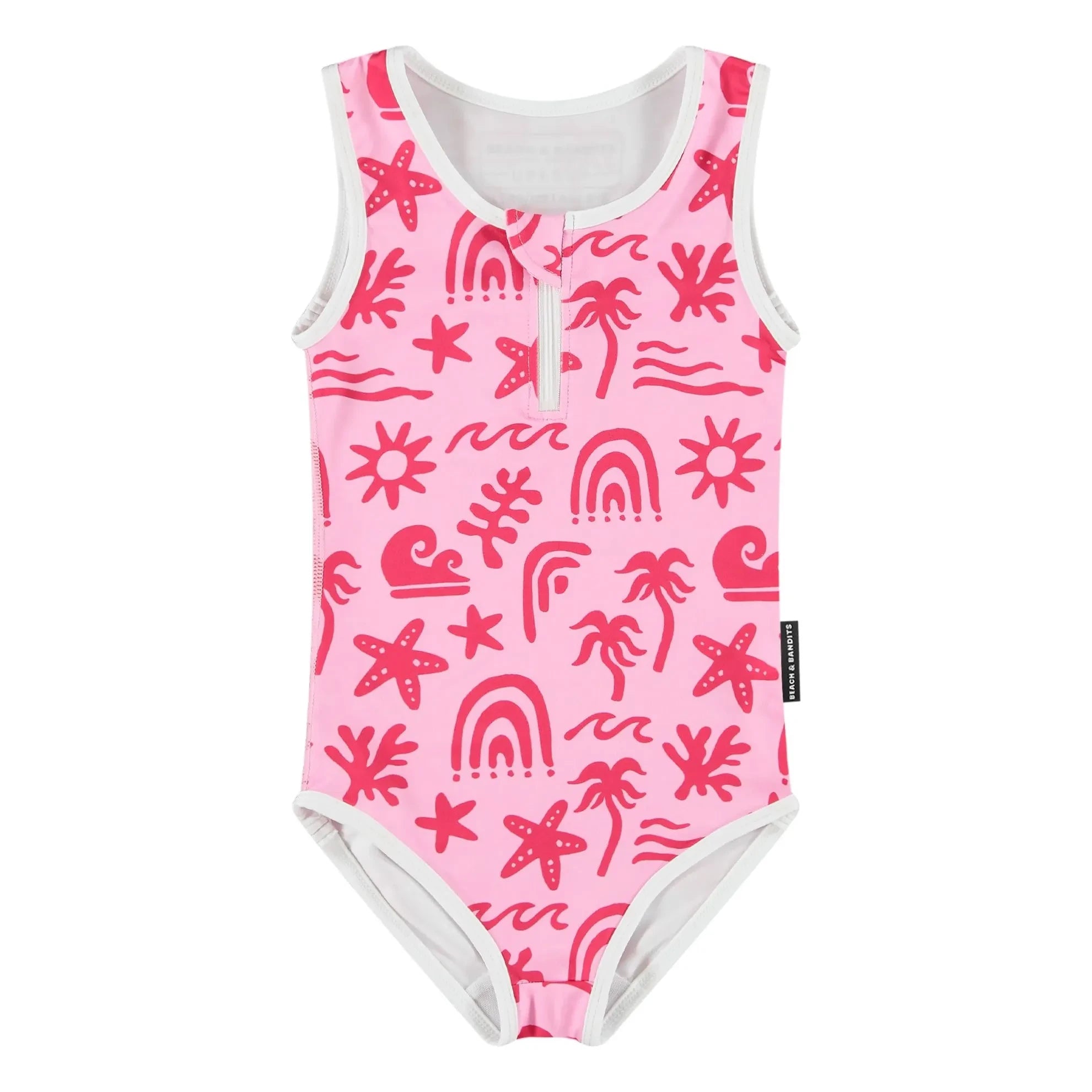 Beach & Bandits - Bañador de una Pieza con Protección UV de Fibra Reciclada que Creará un Ambiente Tropical | Rosa