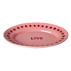 Rice - Plato de cerámica "Love" | Rosa