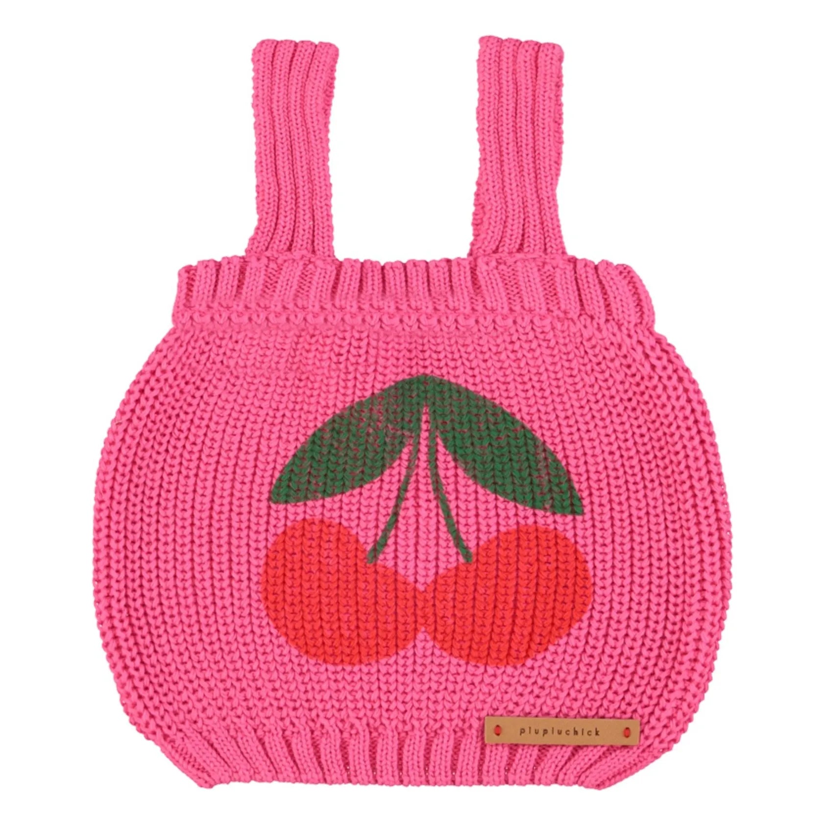 Piupiuchick - Camiseta de punto de algodón orgánico cerezas | Fucsia