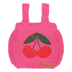Piupiuchick - Camiseta de punto de algodón orgánico cerezas | Fucsia