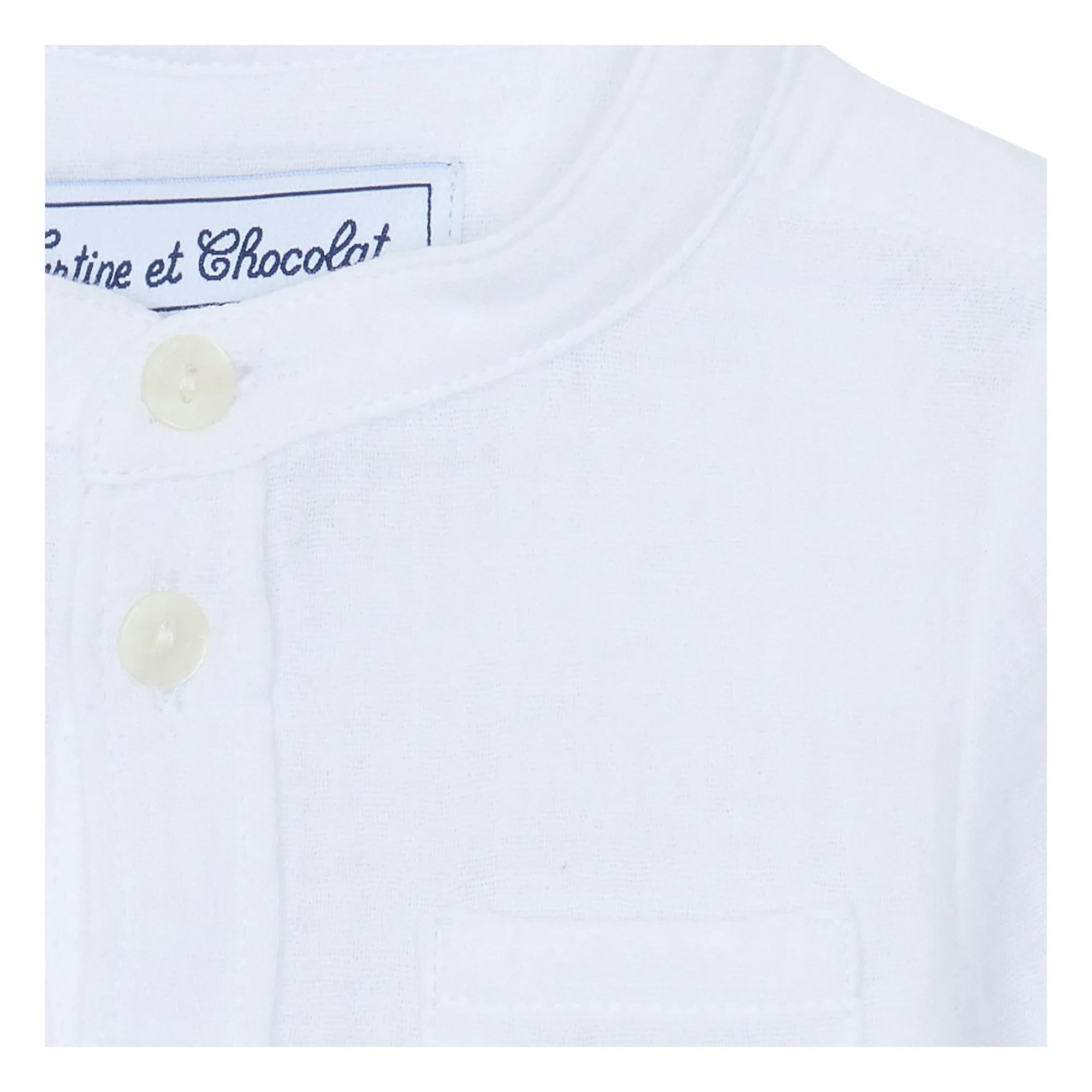 Tartine et Chocolat - Camisa con bolsillo de gasa de algodón | Blanco