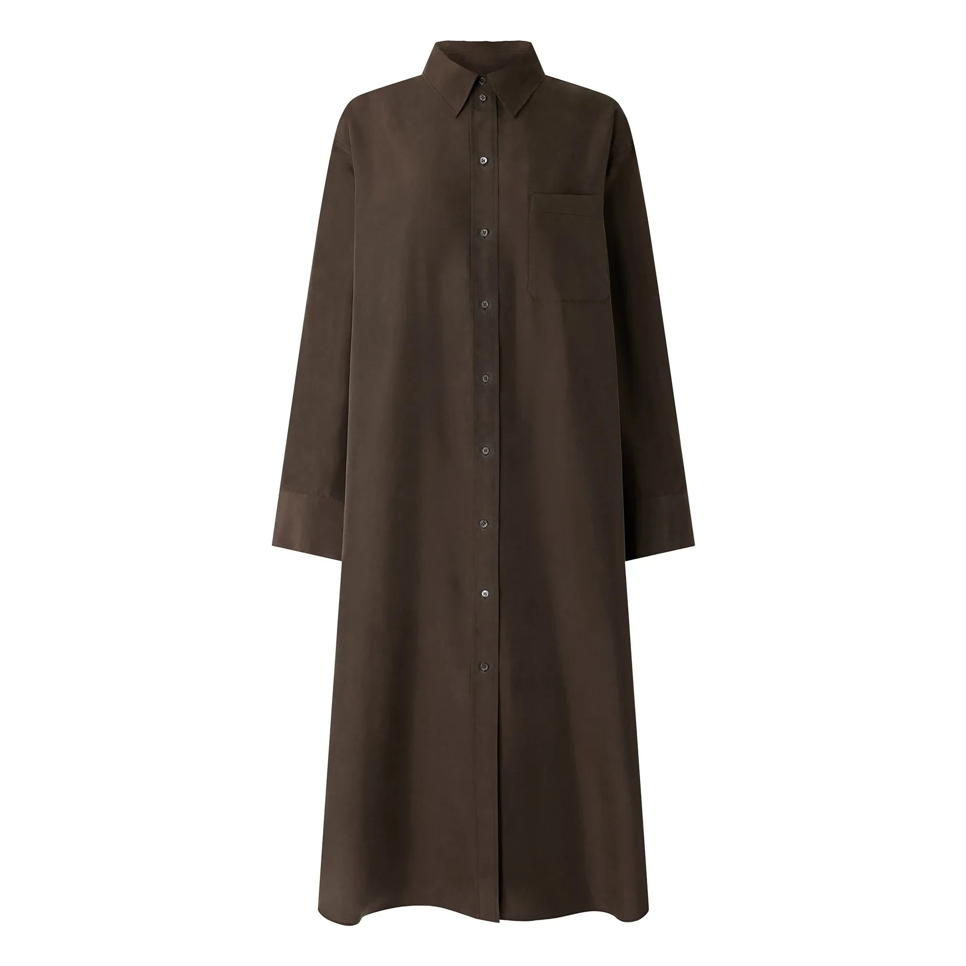 Soeur - Vestido de seda Flora | Caqui oscuro