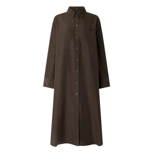 Soeur - Vestido de seda Flora | Caqui oscuro