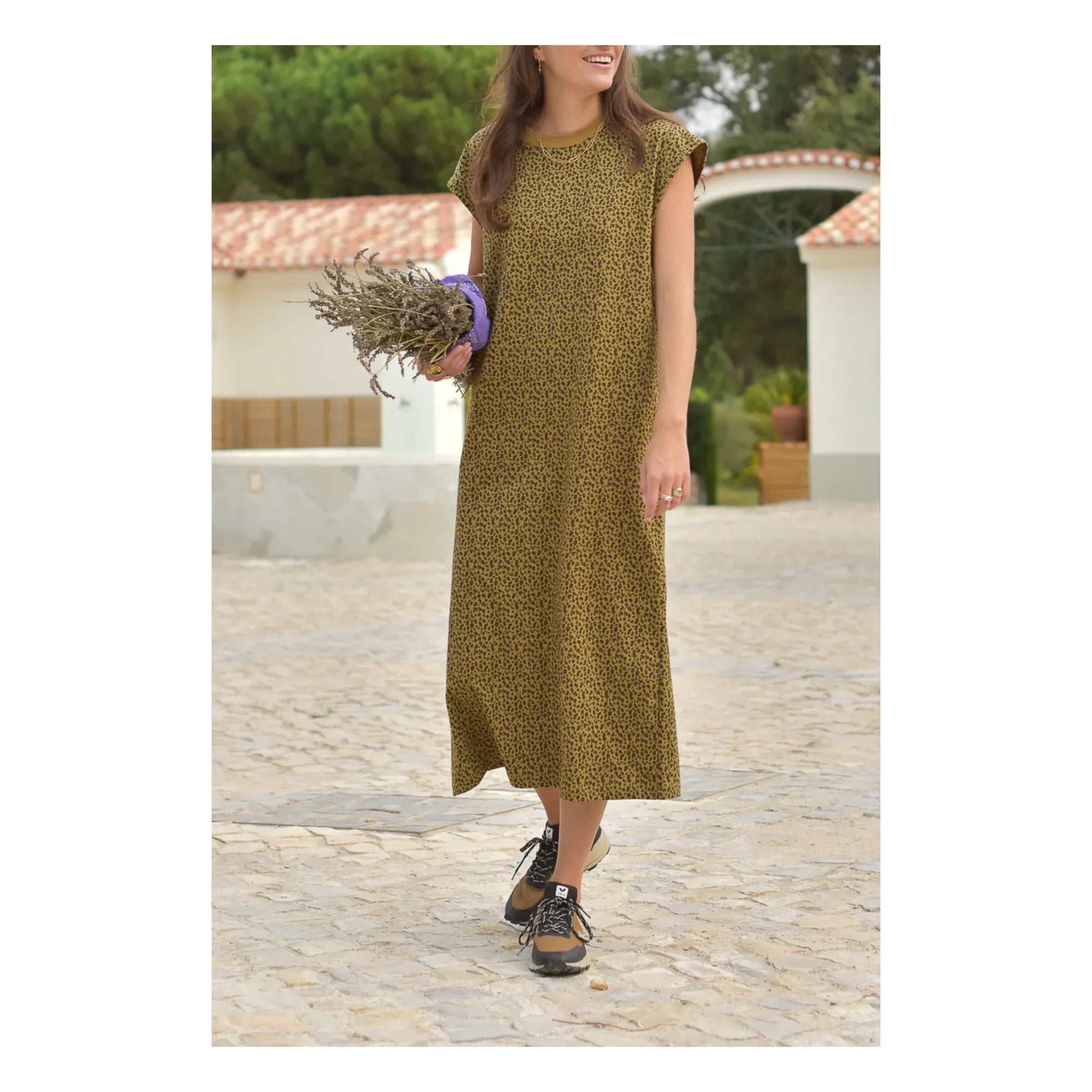 Marlot Paris - Vestido de algodón orgánico Constance Mini Leopardo - Colección Mujer | Marrón