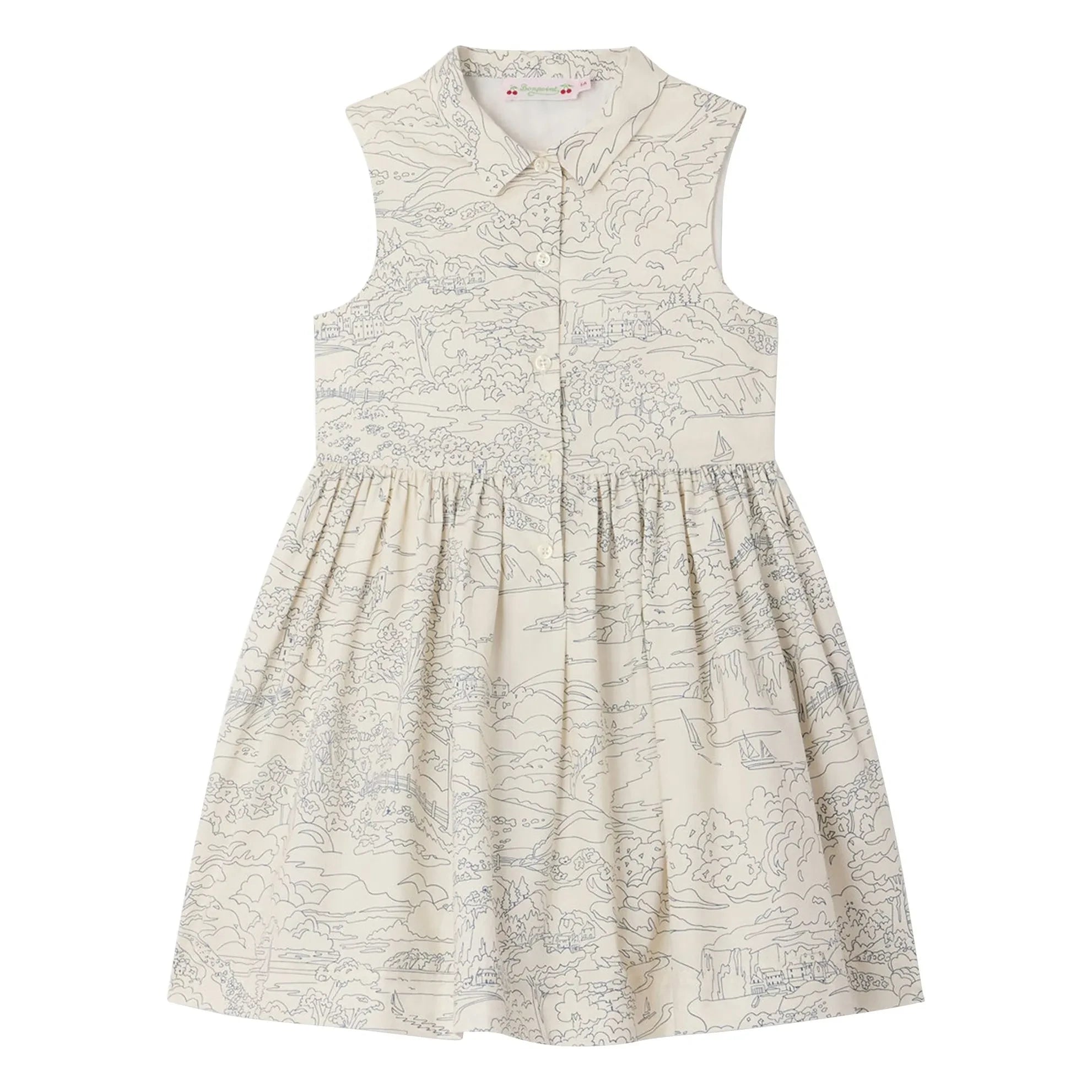 Bonpoint - Vestido Anne Paysage de algodón orgánico | Crudo