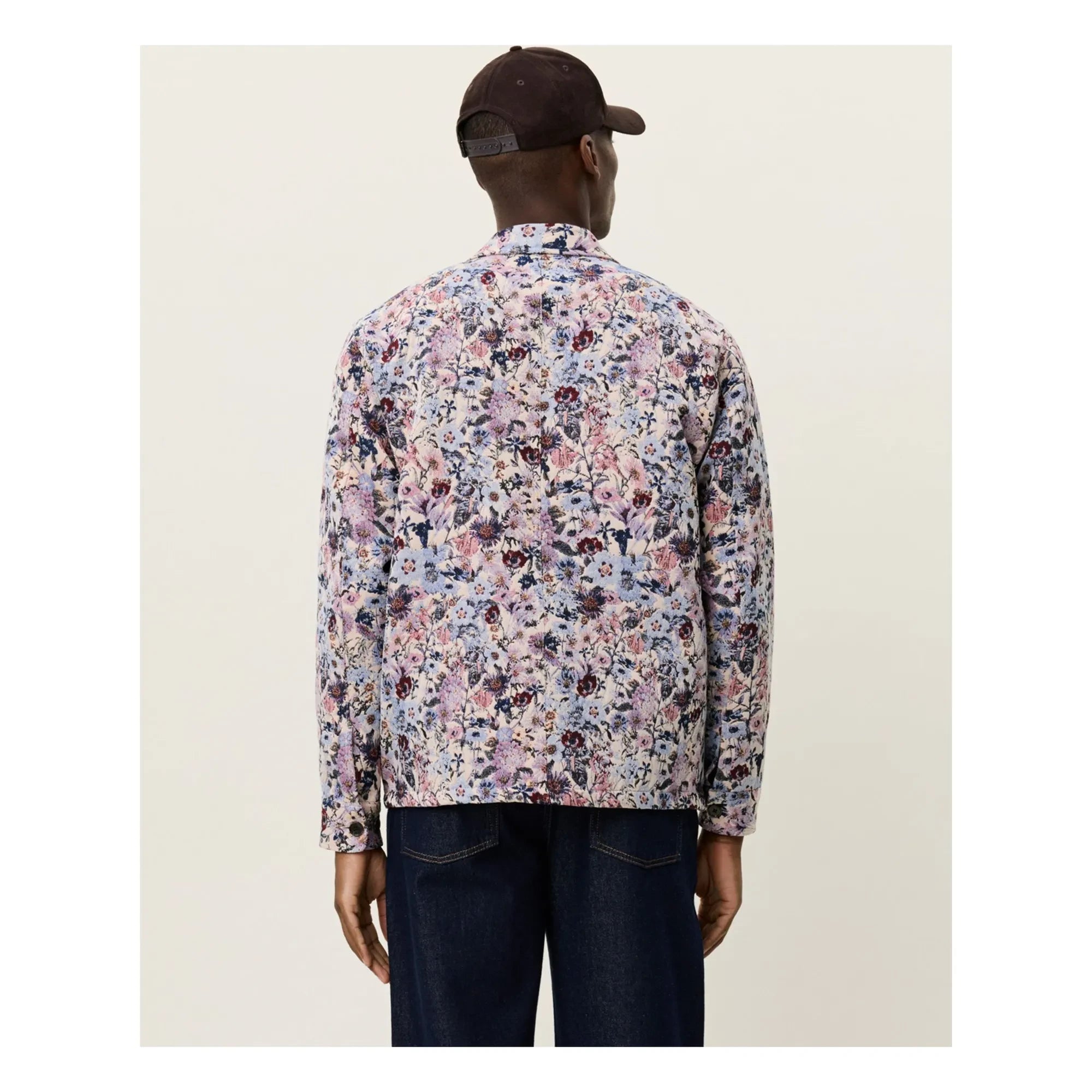 Les Deux - Hugh Sobrecamisa Jacquard de Algodón con Flores | Rosa Marfil