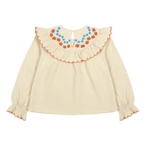 Jelly Mallow - Blusa con volantes de manzana | Beige