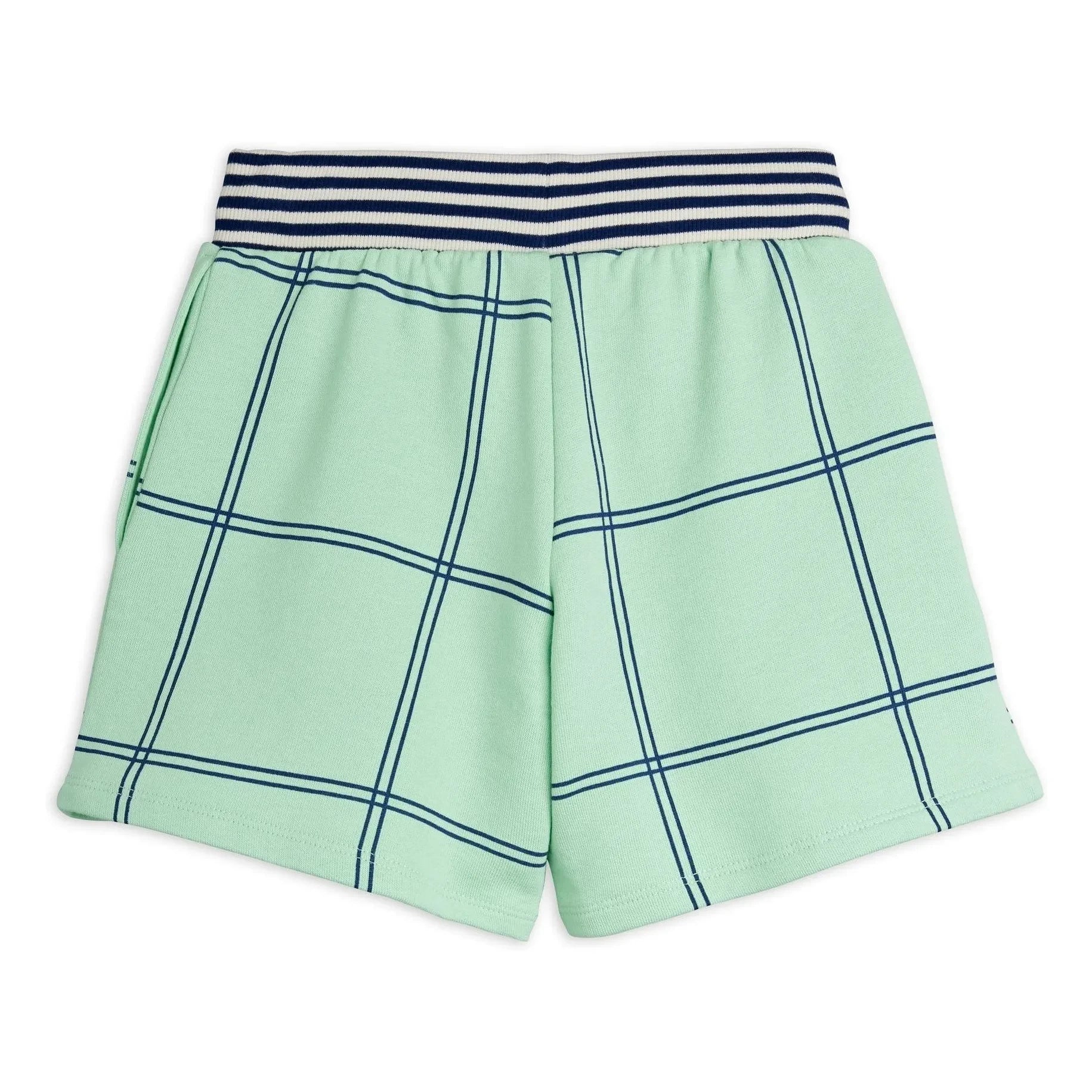 Mini Rodini - Pantalones cortos a cuadros de algodón orgánico | Verde