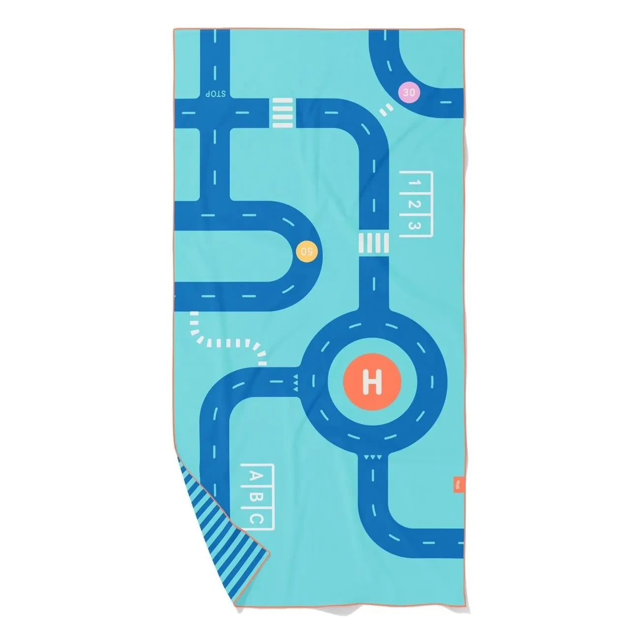 Toalla de playa de microfibra Quut - Circuit | Azul