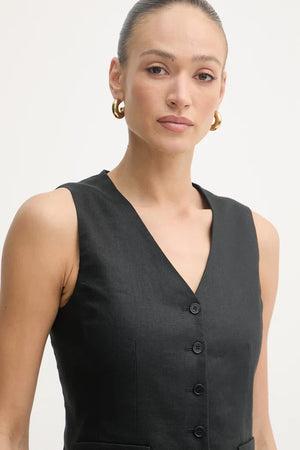 Chaleco de lino de un botón Weekend Max Mara PACE para mujer