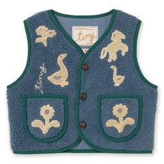 Tinycottons - Chaqueta sin mangas estilo sherpa Oies | Azul