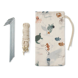 Liewood - Tienda de playa desplegable Cassie | Animales marinos/Arena