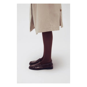 Augusta - Zapatos Loafer Estampado Cocodrilo | Chocolate