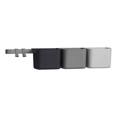 Leander - Estantes de almacenamiento - Set de 3 + 1 montaje en pared | Gris