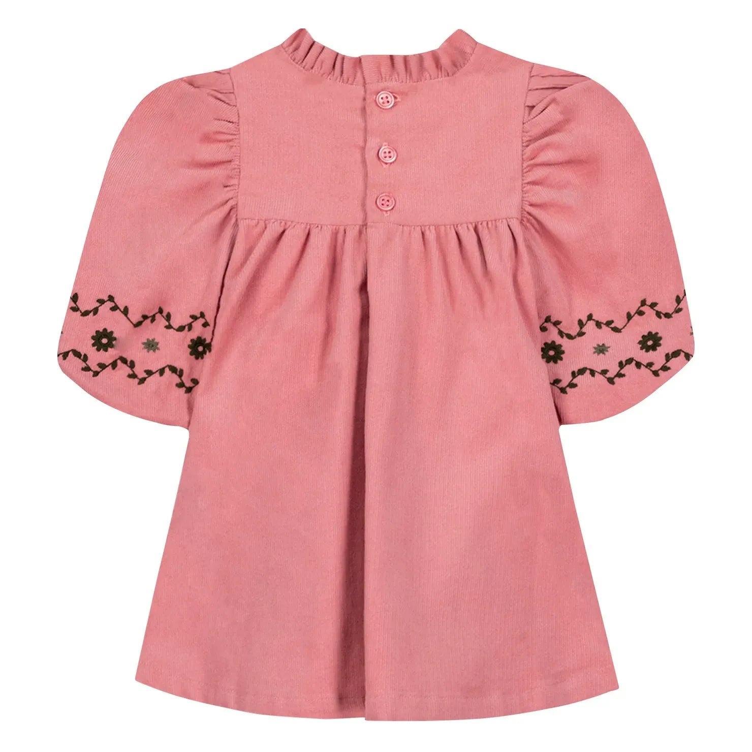 Bonton - Pauline Bébé Nakışlı Elbise | Pembe