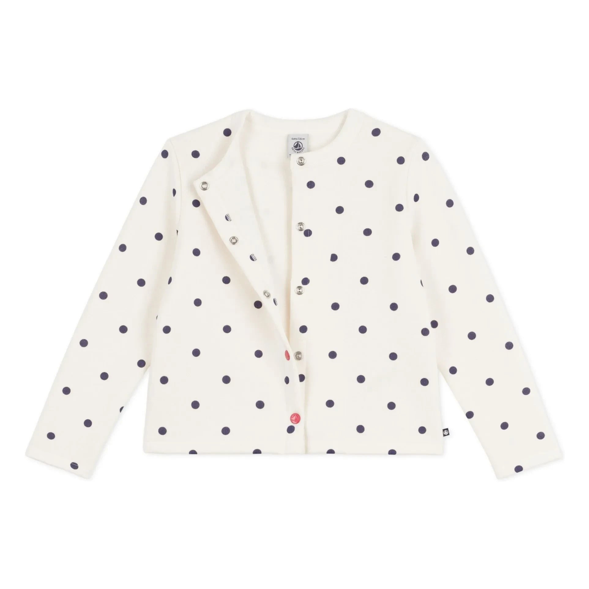 Petit Bateau - Cárdigan de lunares de felpa | Crudo