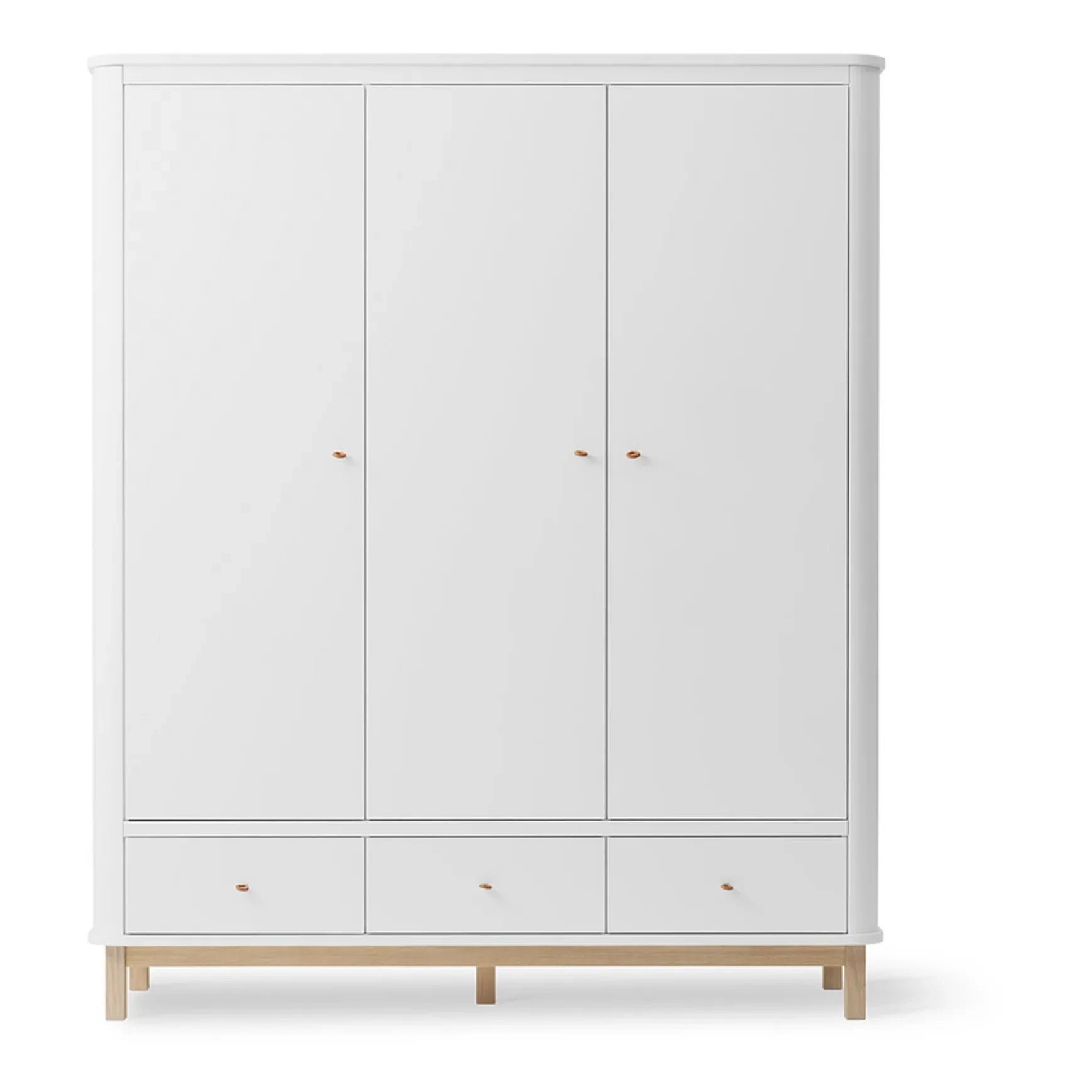 Oliver Furniture - Armario ropero de roble de 3 puertas | Blanco