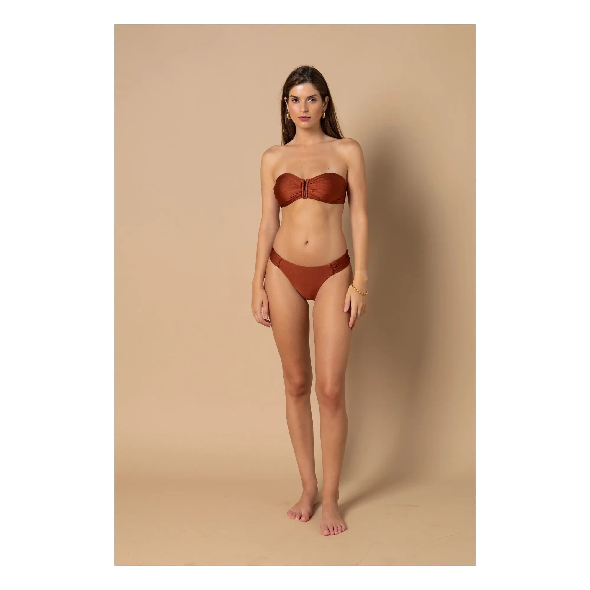 Alma Deia - Braguita de bikini de tiro bajo Lena | Terracota