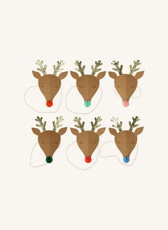 Meri Meri - Sombreros de Navidad con Ciervo Alegre - Pack de 6