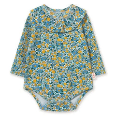 Tinycottons - Body de algodón orgánico acanalado con estampado floral | Azul
