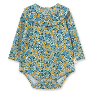Tinycottons - Body de algodón orgánico acanalado con estampado floral | Azul